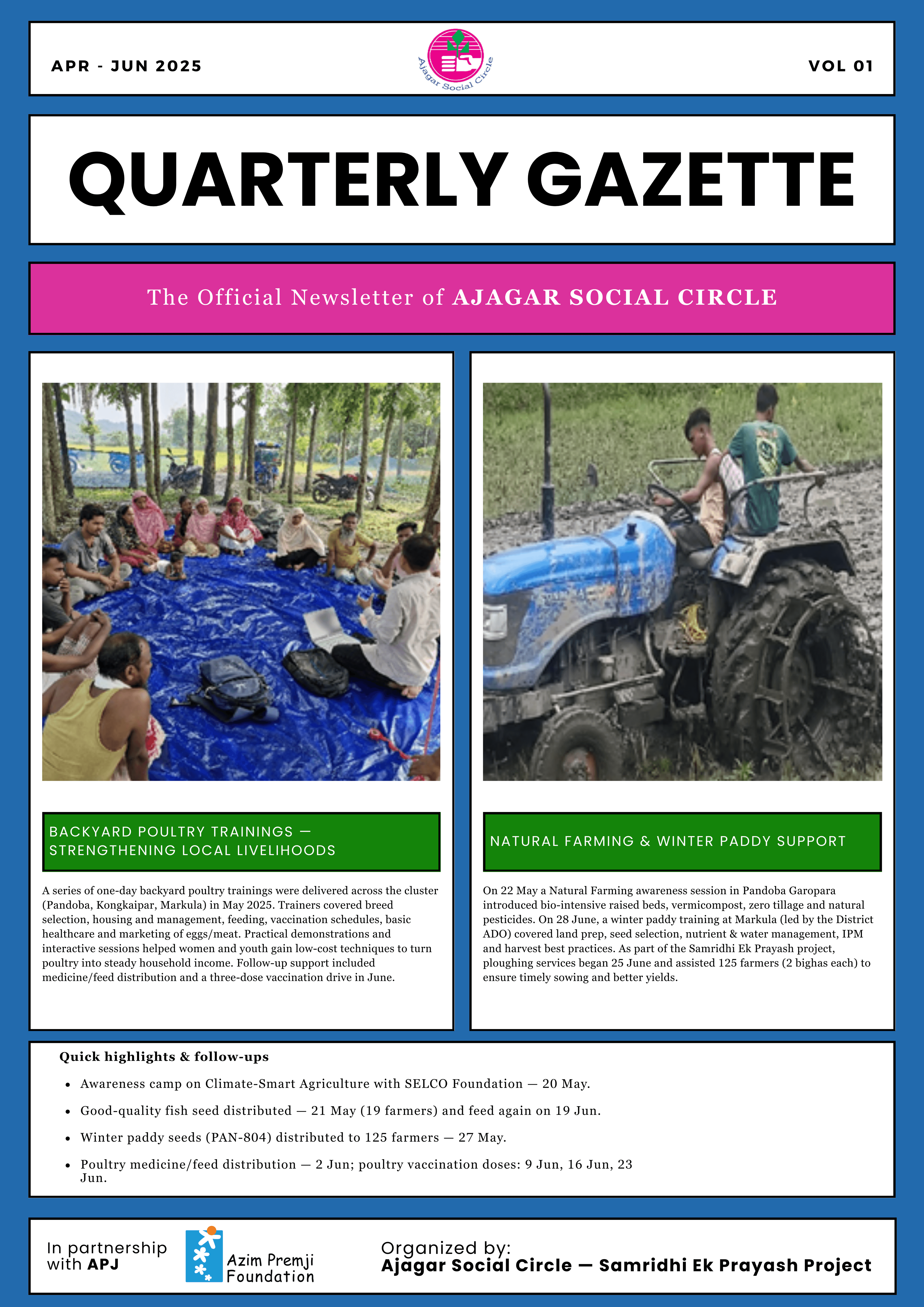 Quarterly Newsletter Cover